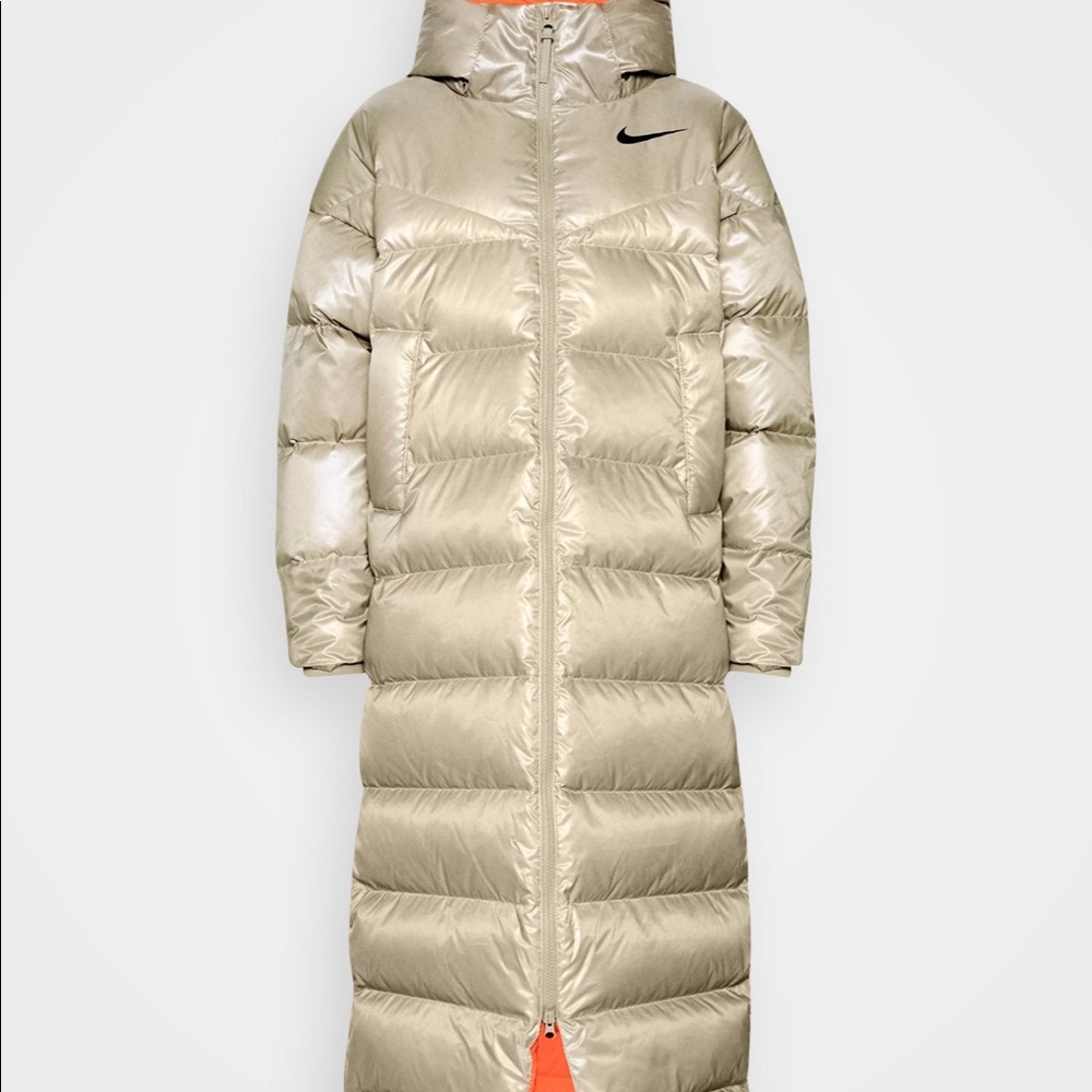 Nike Women's Sportswear Down Ripstop Parka Beige Jacket.